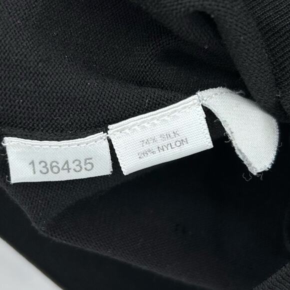 Ann Taylor Silk Blend Cardigan Sweater Black Classic Staples Womens Size Large - Picture 7 of 11